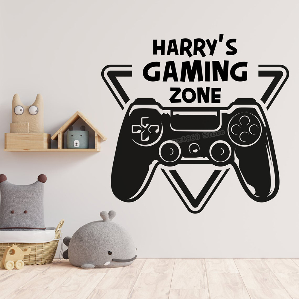 Board Game Video Games - Custom Name Gaming Zone Wall Decal