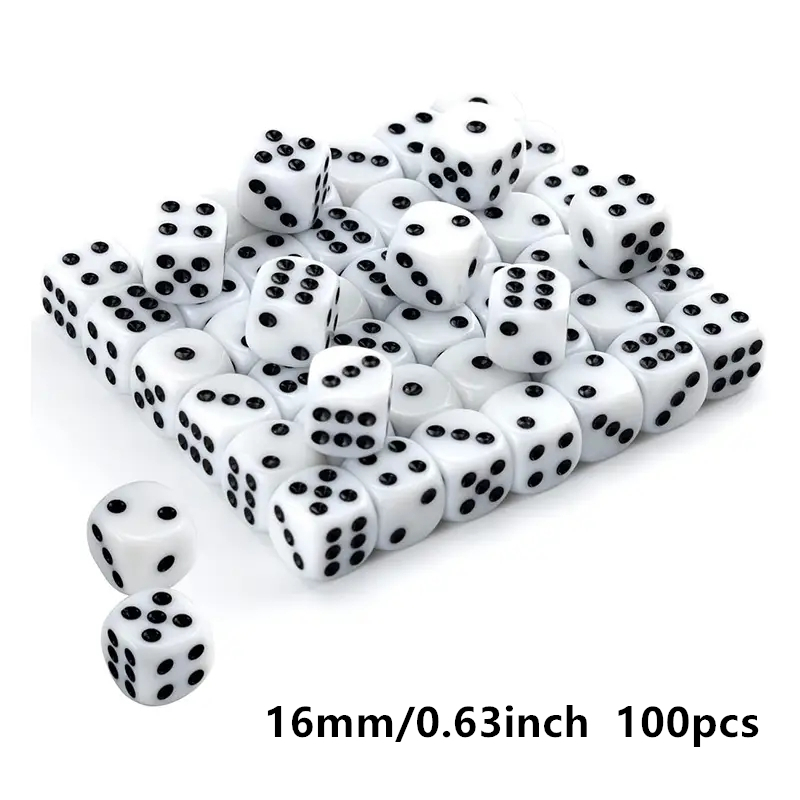 Board Game Or Boardgame - Dice 100 pcs/set 14mm/0.55inch or 16mm/0.63inch
