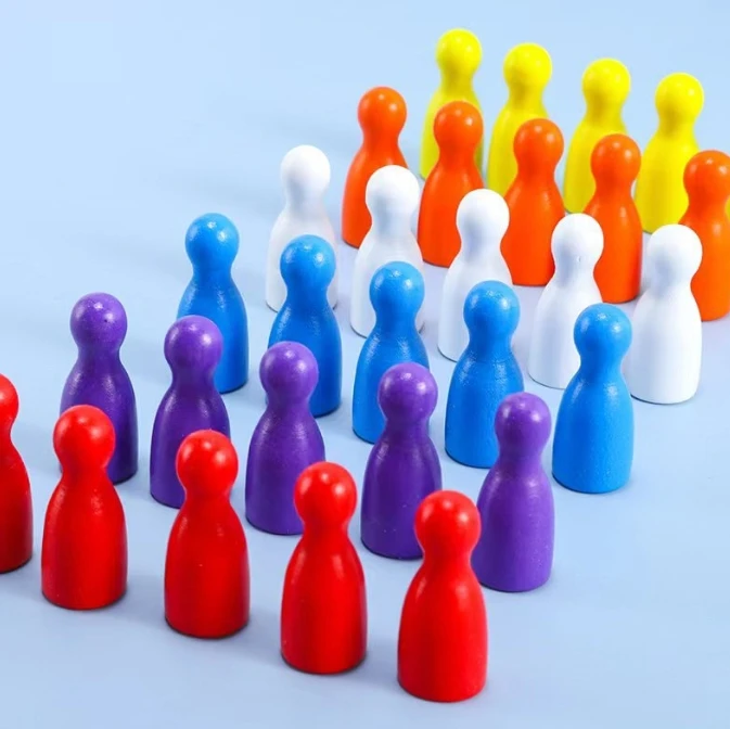 100 Pcs Colorful Wooden Chess  - огляд і ціна Board Game Economy