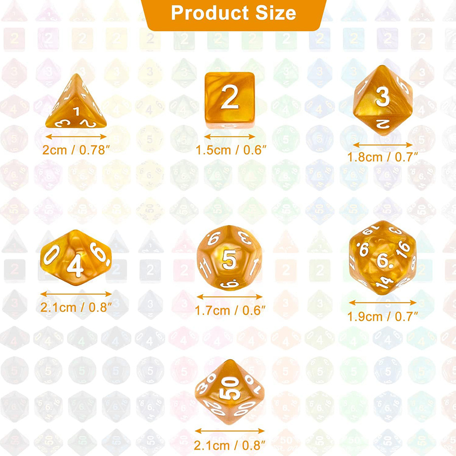 49Pcs Polyhedral Dice Set with - огляд і ціна Dice Set Polyhedral