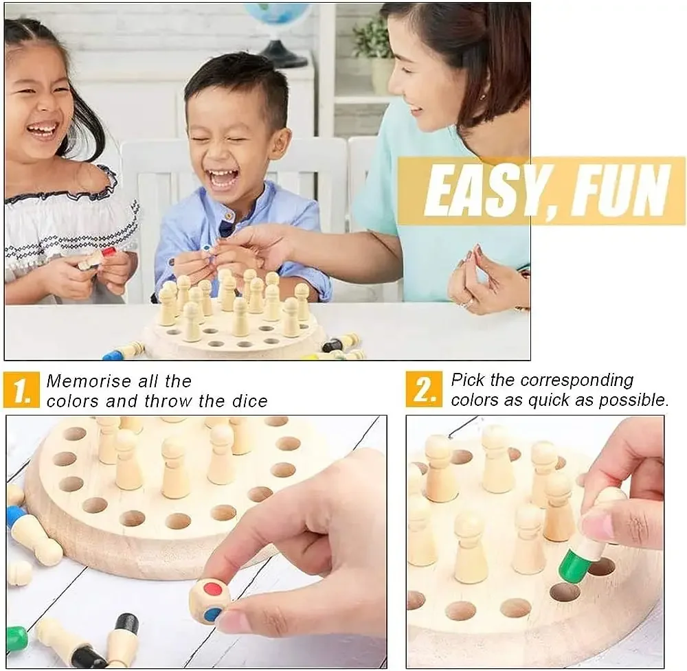 1PC Wooden Memory Match Stick  - огляд і ціна Board Game With Questions