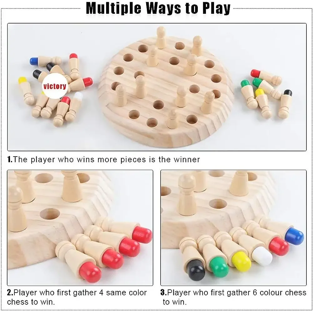 1PC Wooden Memory Match Stick  - огляд і ціна Board Game With Questions