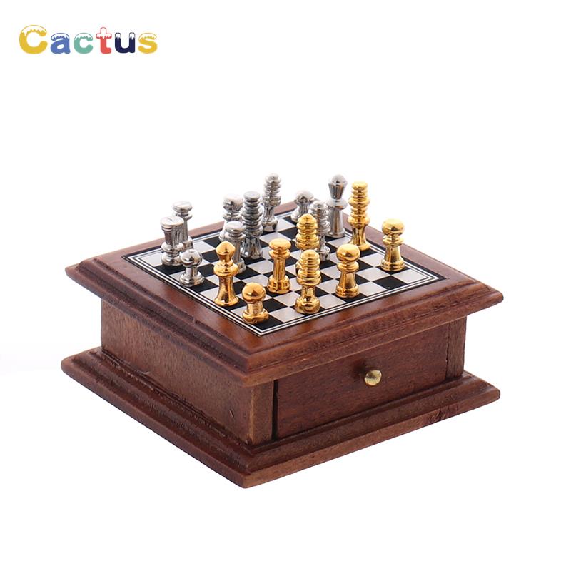 1:12 Dollhouse Miniature Chess - огляд і ціна Chess Set Wooden
