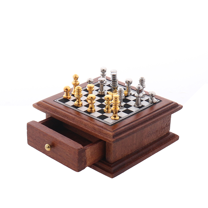 1:12 Dollhouse Miniature Chess - огляд і ціна Chess Set Wooden