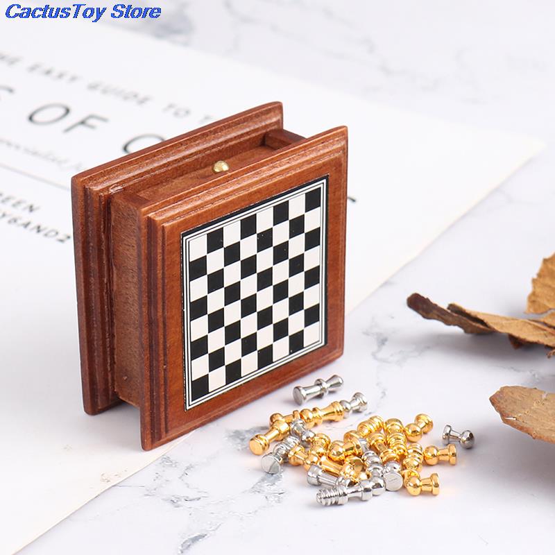 1:12 Dollhouse Miniature Chess - огляд і ціна Chess Set Wooden