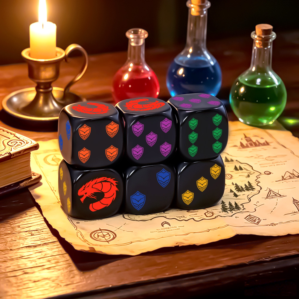 6Pcs Dragon Shield Crest Polyh - огляд і ціна Dice Set Polyhedral