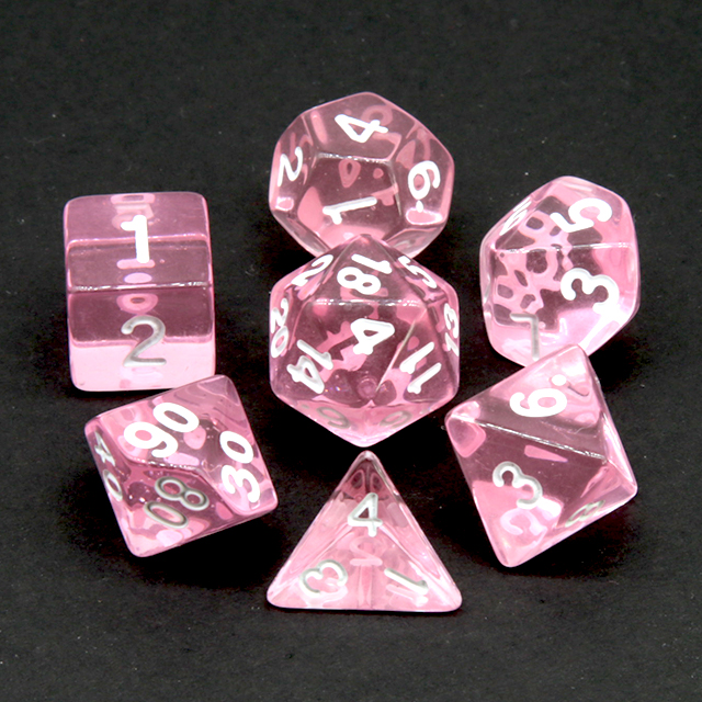 Clear Transparent Pink Polyhed - огляд і ціна Dice Set Polyhedral