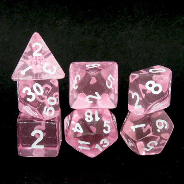 Clear Transparent Pink Polyhed - огляд і ціна Dice Set Polyhedral