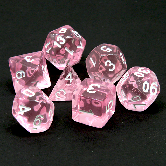 Clear Transparent Pink Polyhed - огляд і ціна Dice Set Polyhedral