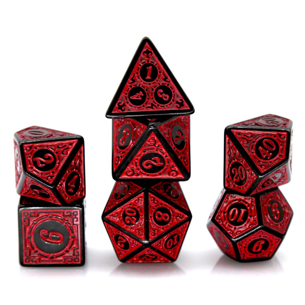 7Pcs Black Red Acrylic Polyhed - огляд і ціна Dice Set Polyhedral