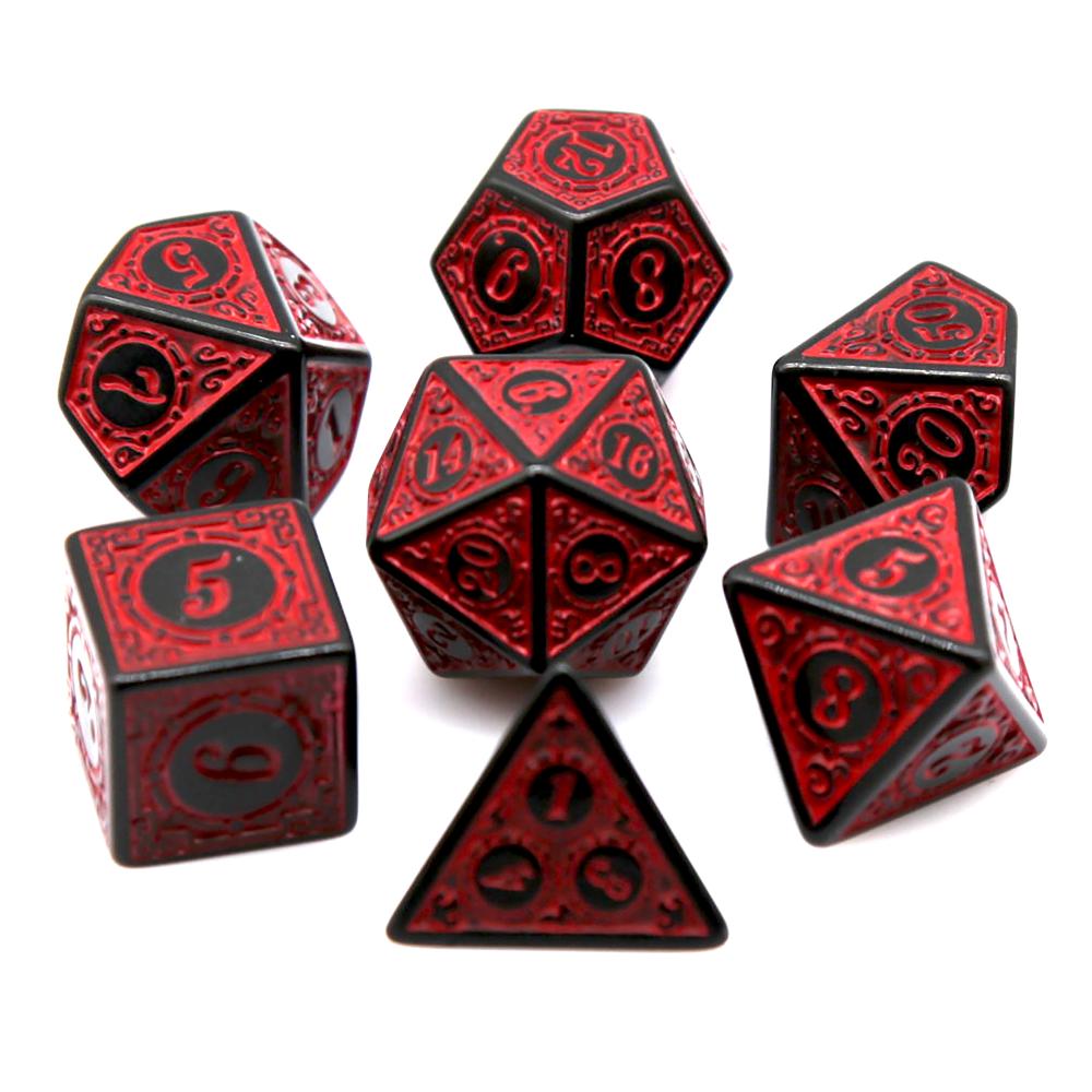 7Pcs Black Red Acrylic Polyhed - огляд і ціна Dice Set Polyhedral